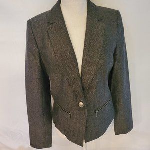 hinge Womens's Metallic Tweed Jacket Small